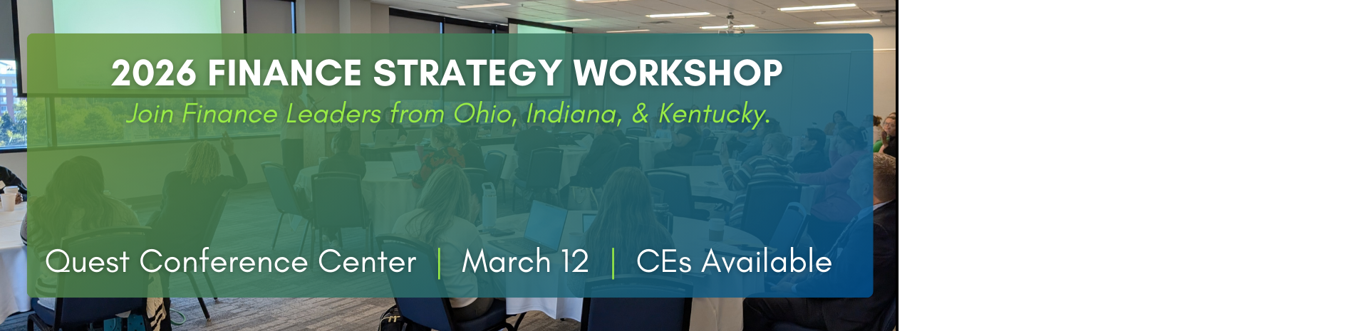2026 Finance Strategy Workshop Banner